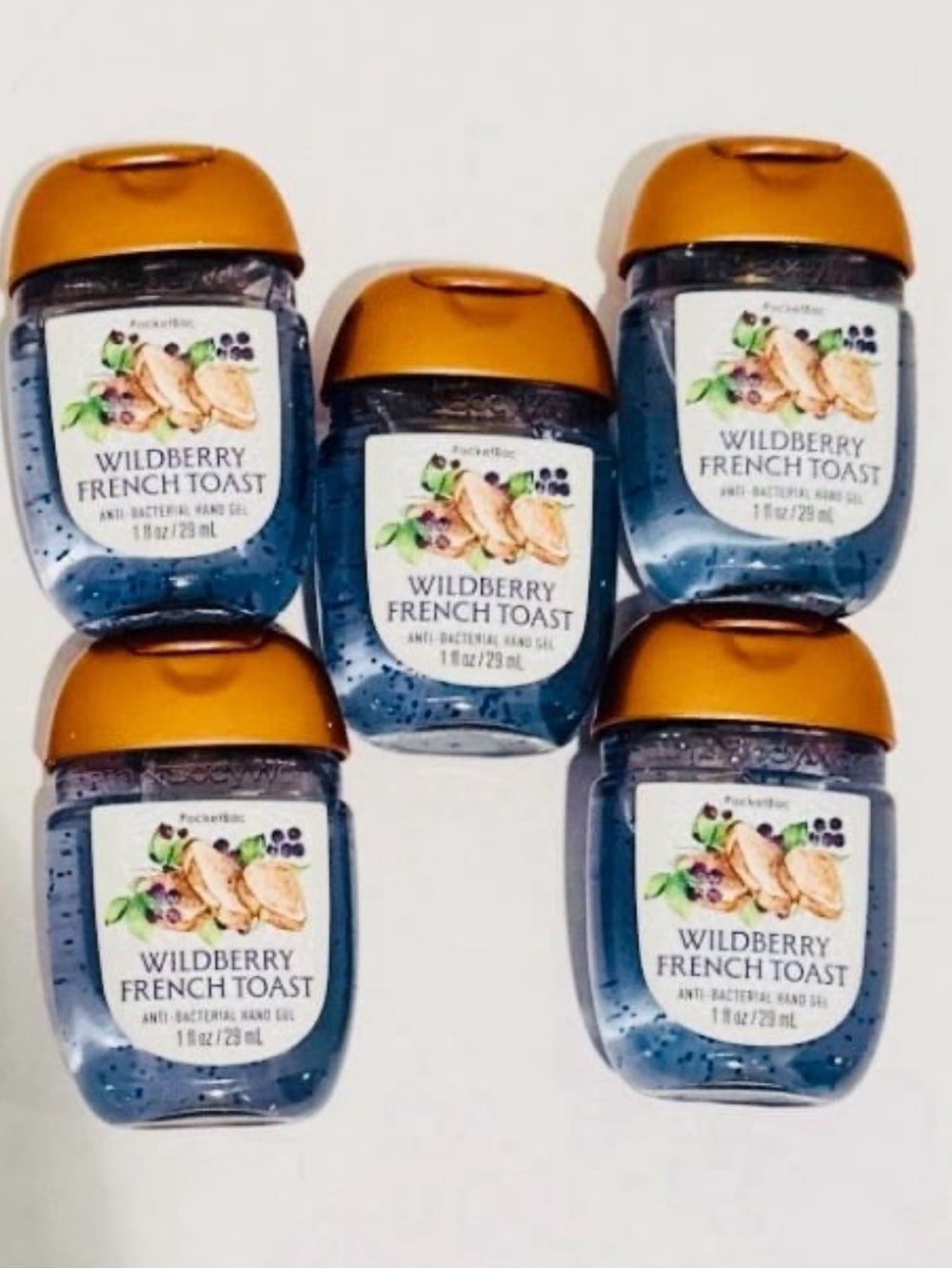 Bath & Body NEW (5) Wildberry French Toast PocketBac Sanitizers